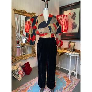 vintage 1980s patchwork leather jacket balloon sleeves cropped puff shoulder sm